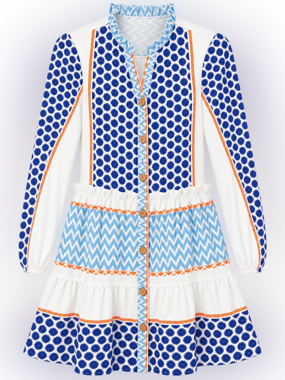 [SHEIN] Brillora Women's Colorblock Printed Mini Dress